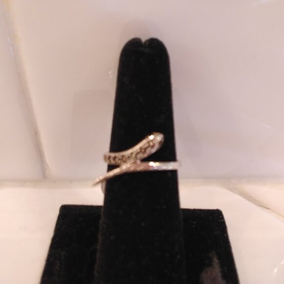 Sterling Silver Marcasite Snake Ring - Size 5 or 7 - Picture 6 of 6